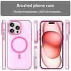 For iPhone 15 Pro Max MagSafe Frosted Translucent TPU + PC Full Coverage Phone Case(Pink) - 2