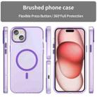 For iPhone 15 Plus MagSafe Frosted Translucent TPU + PC Full Coverage Phone Case(Dark Purple) - 2