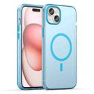 For iPhone 15 Plus MagSafe Frosted Translucent TPU + PC Full Coverage Phone Case(Blue) - 1