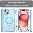 For iPhone 15 Plus MagSafe Frosted Translucent TPU + PC Full Coverage Phone Case(Blue) - 2