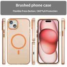 For iPhone 15 Plus MagSafe Frosted Translucent TPU + PC Full Coverage Phone Case(Orange) - 2