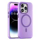 For iPhone 14 Pro Max MagSafe Frosted Translucent TPU + PC Full Coverage Phone Case(Dark Purple) - 1