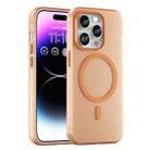 For iPhone 14 Pro Max MagSafe Frosted Translucent TPU + PC Full Coverage Phone Case(Orange) - 1