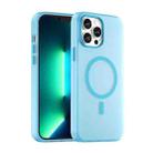 For iPhone 13 Pro Max MagSafe Frosted Translucent TPU + PC Full Coverage Phone Case(Blue) - 1