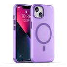 For iPhone 13 MagSafe Frosted Translucent TPU + PC Full Coverage Phone Case(Dark Purple) - 1