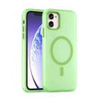 For iPhone 12 MagSafe Frosted Translucent TPU + PC Full Coverage Phone Case(Green) - 1