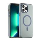 For iPhone 12 Pro Max MagSafe Frosted Translucent TPU + PC Full Coverage Phone Case(Dark Blue) - 1