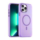 For iPhone 12 Pro Max MagSafe Frosted Translucent TPU + PC Full Coverage Phone Case(Dark Purple) - 1