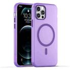 For iPhone 12 Pro MagSafe Frosted Translucent TPU + PC Full Coverage Phone Case(Dark Purple) - 1