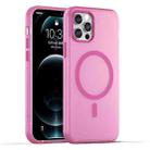 For iPhone 12 Pro MagSafe Frosted Translucent TPU + PC Full Coverage Phone Case(Pink) - 1