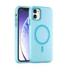 For iPhone 11 MagSafe Frosted Translucent TPU + PC Full Coverage Phone Case(Blue) - 1