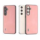 For Samsung Galaxy S24+ 5G ABEEL Retro Texture PU Phone Case(Pink) - 1