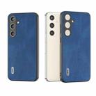 For Samsung Galaxy S24+ 5G ABEEL Retro Texture PU Phone Case(Blue) - 1