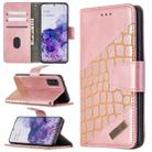 For Samsung Galaxy S20 Matching Color Crocodile Texture Horizontal Flip PU Leather Case with Wallet & Holder & Card Slots(Rose Gold) - 1