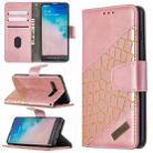 For Samsung Galaxy S10 Matching Color Crocodile Texture Horizontal Flip PU Leather Case with Wallet & Holder & Card Slots(Rose Gold) - 1