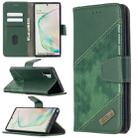 For Samsung Galaxy  Note 10 Plus Matching Color Crocodile Texture Horizontal Flip PU Leather Case with Wallet & Holder & Card Slots(Green) - 1