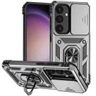 For Samsung Galaxy S24+ 5G Sliding Camshield Holder Phone Case(Silver) - 1