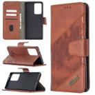 For Samsung Galaxy Note20 Ultra Matching Color Crocodile Texture Horizontal Flip PU Leather Case with Wallet & Holder & Card Slots(Brown) - 1