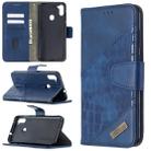 For Samsung Galaxy A11 / M11 Matching Color Crocodile Texture Horizontal Flip PU Leather Case with Wallet & Holder & Card Slots(Blue) - 1