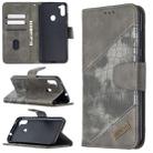 For Samsung Galaxy A11 / M11 Matching Color Crocodile Texture Horizontal Flip PU Leather Case with Wallet & Holder & Card Slots(Grey) - 1