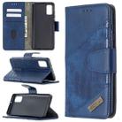 For Samsung Galaxy A41 Matching Color Crocodile Texture Horizontal Flip PU Leather Case with Wallet & Holder & Card Slots(Blue) - 1