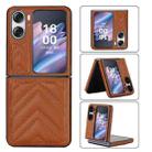 For OPPO Find N2 Flip V-shaped Folding Phone Case(Brown) - 1