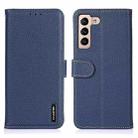 For Samsung Galaxy A35 5G KHAZNEH Litchi Genuine Leather Phone Case(Blue) - 1