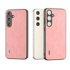 For Samsung Galaxy S24+ 5G ABEEL Elegant Series PU Leather Black Edge Phone Case(Pink) - 1