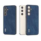 For Samsung Galaxy S24+ 5G ABEEL Elegant Series PU Leather Black Edge Phone Case(Blue) - 1