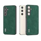 For Samsung Galaxy S24+ 5G ABEEL Elegant Series PU Leather Black Edge Phone Case(Green) - 1