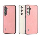 For Samsung Galaxy S24 5G ABEEL Elegant Series PU Leather Black Edge Phone Case(Pink) - 1