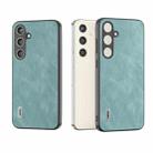 For Samsung Galaxy S24 5G ABEEL Elegant Series PU Leather Black Edge Phone Case(Light Blue) - 1