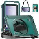For Samsung Galaxy Tab A9 X110/X115 Heavy Duty Hybrid Tablet Case with Handle & Strap(Dark Green) - 1