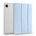 For Samsung Galaxy Tab A9 X110 3-fold Clear Honeycomb TPU Leather Tablet Case with Pen Slot(Ice Blue) - 1