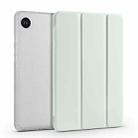 For Samsung Galaxy Tab A9 X110 3-fold Clear Honeycomb TPU Leather Tablet Case with Pen Slot(Light Green) - 1
