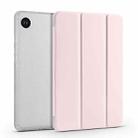 For Samsung Galaxy Tab A9 X110 3-fold Clear Honeycomb TPU Leather Tablet Case with Pen Slot(Sand Pink) - 1