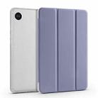 For Samsung Galaxy Tab A9 X110 3-fold Clear Honeycomb TPU Leather Tablet Case with Pen Slot(Lavender Purple) - 1