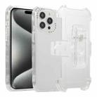 For iPhone 15 Pro Max Frosted PC+TPU Phone Case with Back Clip(White) - 1