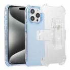 For iPhone 15 Pro Max Frosted PC+TPU Phone Case with Back Clip(Sky Blue) - 1