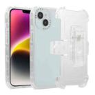 For iPhone 14 Frosted PC+TPU Phone Case with Back Clip(White) - 1