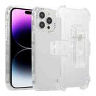 For iPhone 14 Pro Frosted PC+TPU Phone Case with Back Clip(White) - 1