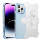 For iPhone 14 Pro Frosted PC+TPU Phone Case with Back Clip(Sky Blue) - 1
