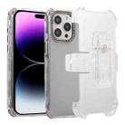 For iPhone 14 Pro Frosted PC+TPU Phone Case with Back Clip(Transparent Black) - 1