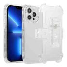 For iPhone 13 Pro Max Frosted PC+TPU Phone Case with Back Clip(White) - 1