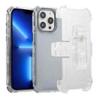 For iPhone 13 Pro Max Frosted PC+TPU Phone Case with Back Clip(Transparent Blue) - 1