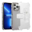 For iPhone 13 Pro Max Frosted PC+TPU Phone Case with Back Clip(Transparent Black) - 1