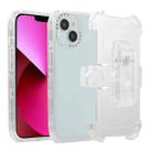 For iPhone 13 Frosted PC+TPU Phone Case with Back Clip(White) - 1