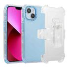 For iPhone 13 Frosted PC+TPU Phone Case with Back Clip(Sky Blue) - 1