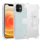 For iPhone 12 Frosted PC+TPU Phone Case with Back Clip(White) - 1