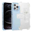 For iPhone 12 Pro Max Frosted PC+TPU Phone Case with Back Clip(Sky Blue) - 1